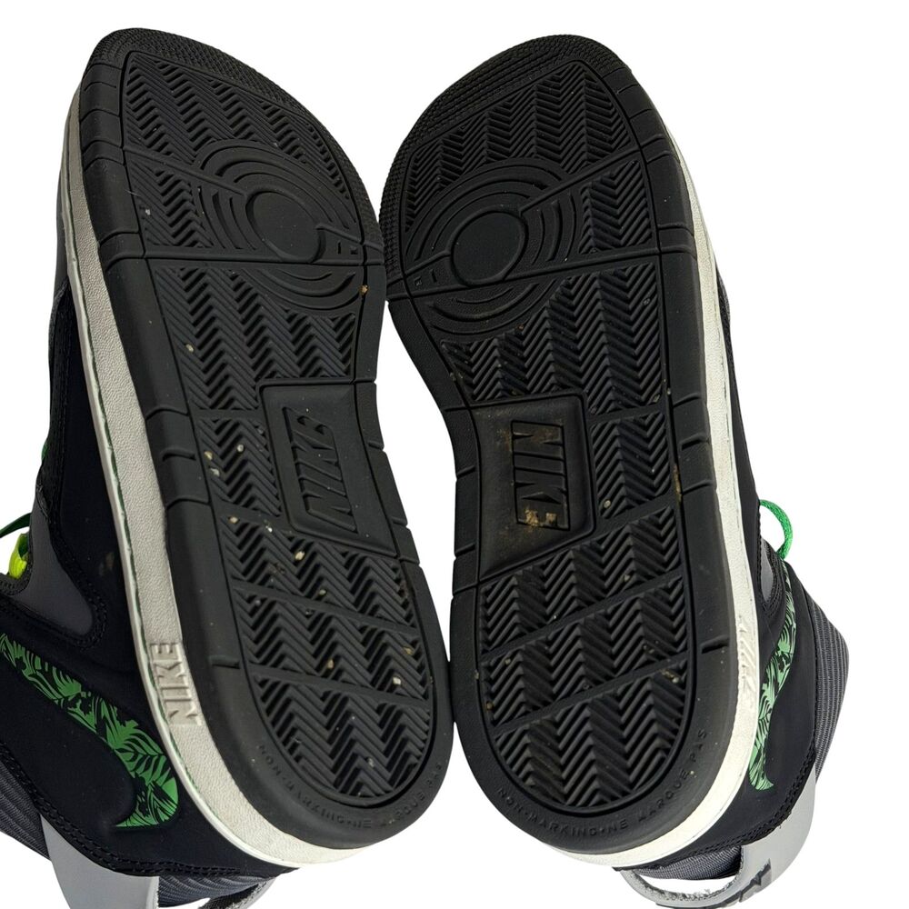 Nike Court Invader High Top Sneakers Basketball Shoes Boys Gray Green 7 Y - Picture 10 of 14